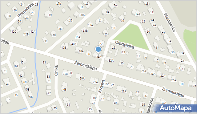 Żyrardów, Żeromskiego Stefana, 34A, mapa Żyrardów