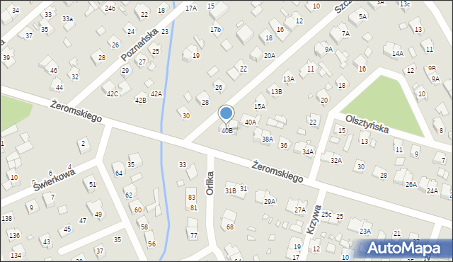 Żyrardów, Żeromskiego Stefana, 40B, mapa Żyrardów