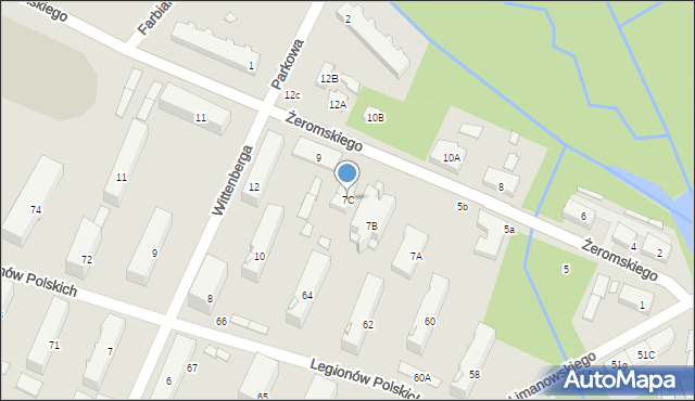 Żyrardów, Żeromskiego Stefana, 7C, mapa Żyrardów