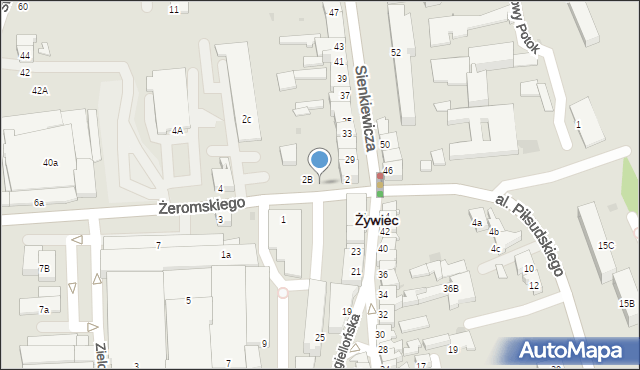 Żywiec, Żeromskiego Stefana, 2a, mapa Żywiec