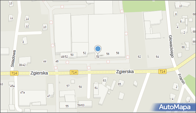 Aleksandrów Łódzki, Zgierska, 54, mapa Aleksandrów Łódzki