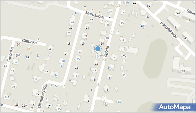 Biała Podlaska, Zgoda, 14, mapa Białej Podlaskiej