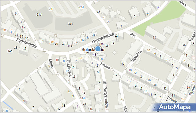 Bolesławiec, Zgorzelecka, 49, mapa Bolesławca
