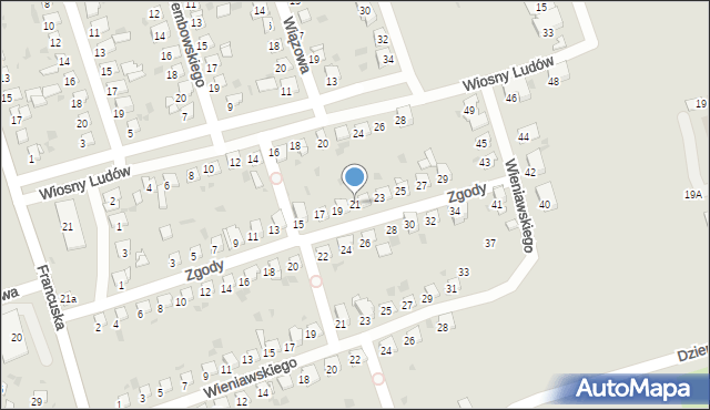 Bytom, Zgody, 21, mapa Bytomia