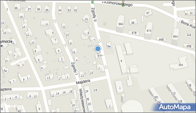 Gdańsk, Zgody II, 3, mapa Gdańska