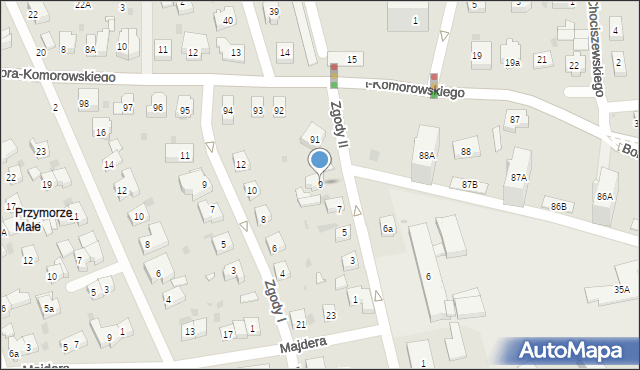 Gdańsk, Zgody II, 9, mapa Gdańska