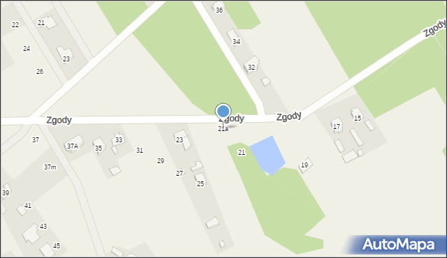 Józefin, Zgody, 21a, mapa Józefin