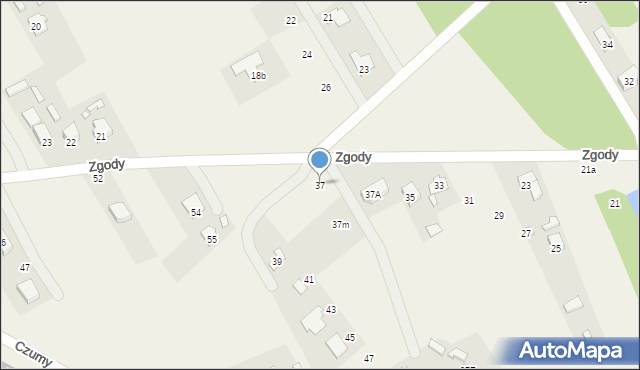 Józefin, Zgody, 37, mapa Józefin