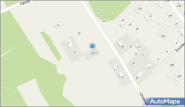 Józefin, Zgody, 3d, mapa Józefin
