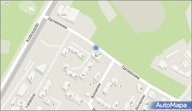 Katowice, Zgrzebnioka Alfonsa, 8a, mapa Katowic