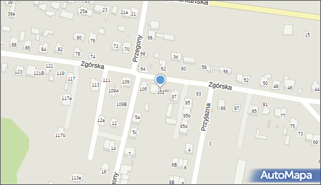 Kielce, Zgórska, 101, mapa Kielc