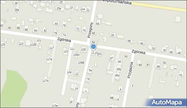 Kielce, Zgórska, 105, mapa Kielc