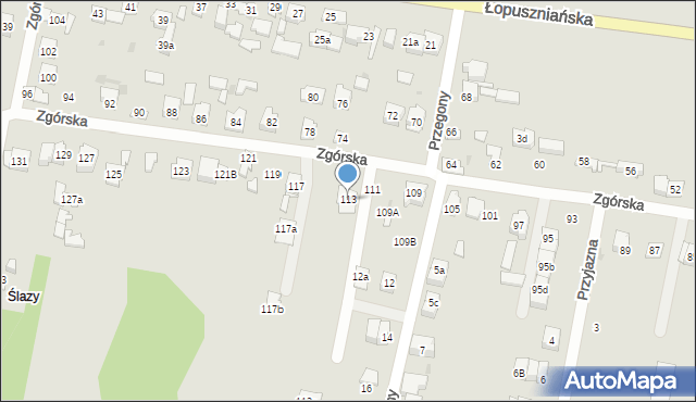 Kielce, Zgórska, 113, mapa Kielc