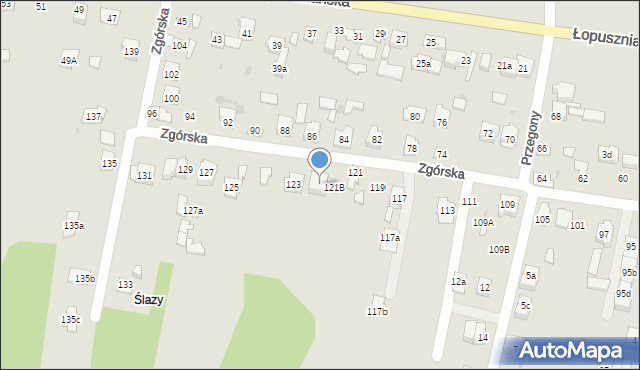 Kielce, Zgórska, 123b, mapa Kielc