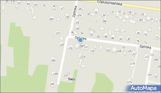 Kielce, Zgórska, 129, mapa Kielc