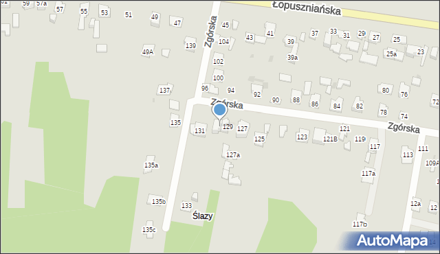 Kielce, Zgórska, 129a, mapa Kielc