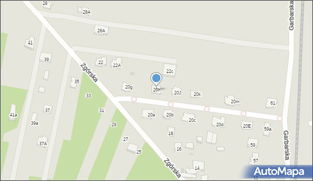 Kielce, Zgórska, 20h, mapa Kielc