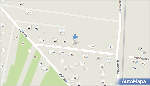 Kielce, Zgórska, 20k, mapa Kielc