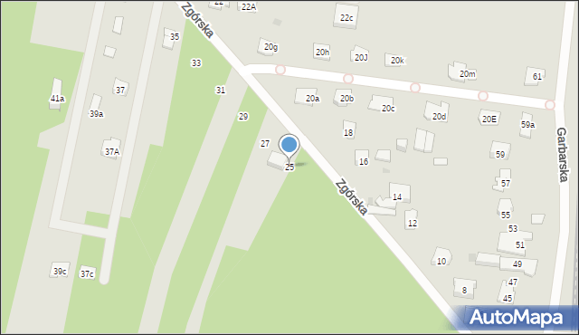 Kielce, Zgórska, 25, mapa Kielc