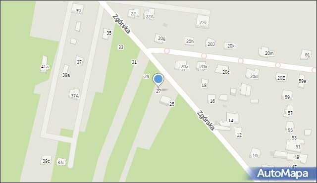 Kielce, Zgórska, 27, mapa Kielc