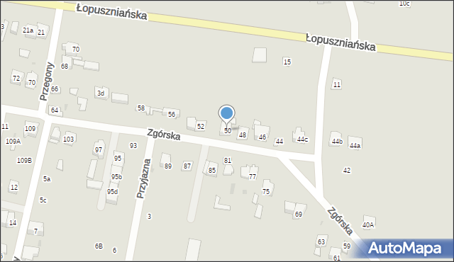 Kielce, Zgórska, 50, mapa Kielc