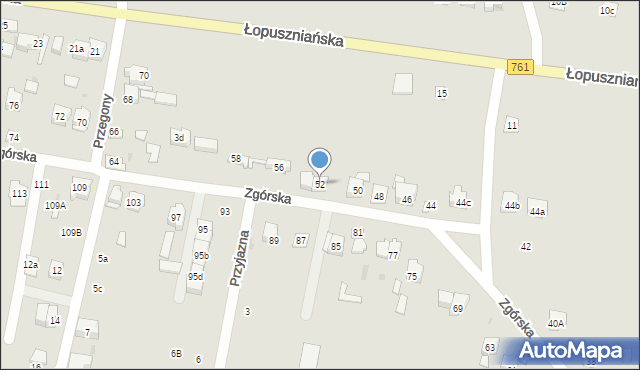 Kielce, Zgórska, 52, mapa Kielc