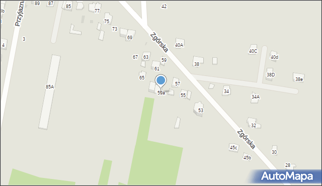 Kielce, Zgórska, 59a, mapa Kielc