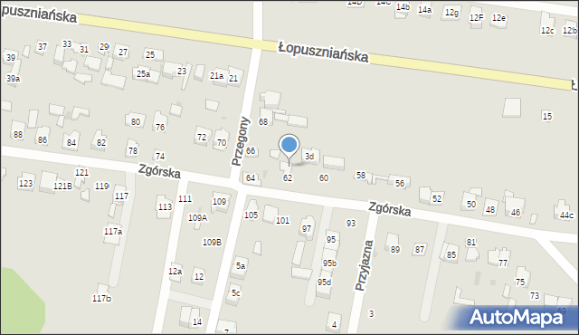 Kielce, Zgórska, 64b, mapa Kielc