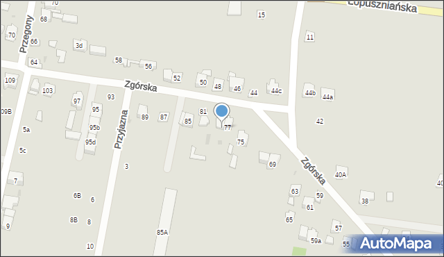 Kielce, Zgórska, 79, mapa Kielc