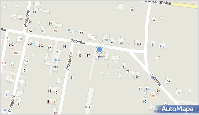 Kielce, Zgórska, 85, mapa Kielc