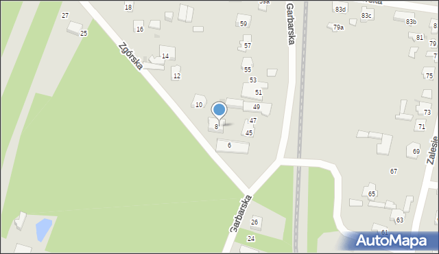 Kielce, Zgórska, 8a, mapa Kielc