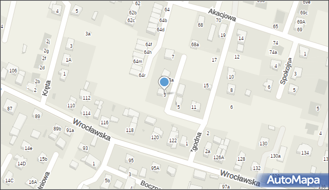 Kiełczów, Zgodna, 3, mapa Kiełczów