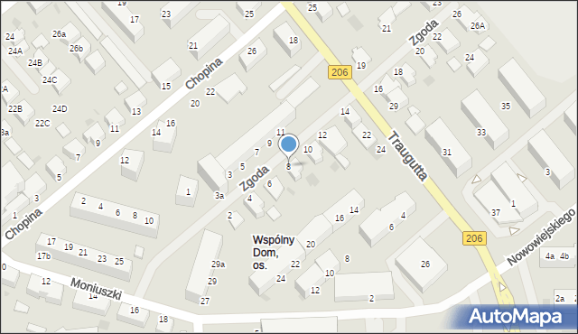 Koszalin, Zgoda, 8, mapa Koszalina