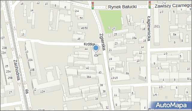 Łódź, Zgierska, 42a, mapa Łodzi