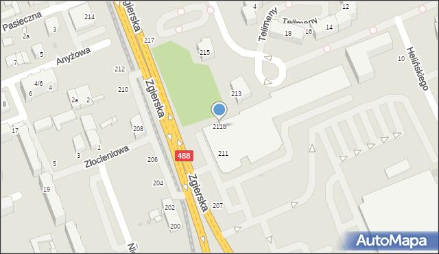 Łódź, Zgierska, 211b, mapa Łodzi