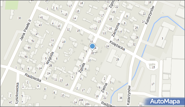 Łowicz, Zgoda, 12, mapa Łowicza