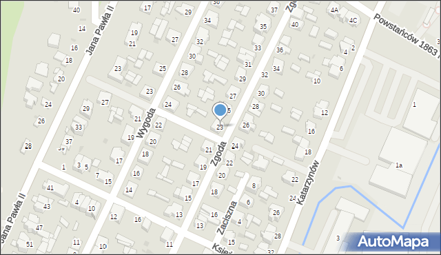 Łowicz, Zgoda, 23, mapa Łowicza