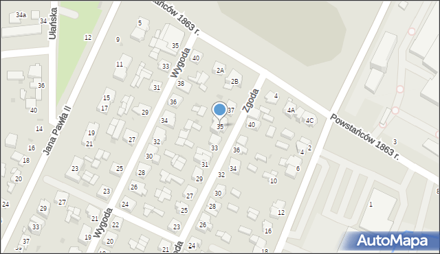 Łowicz, Zgoda, 35, mapa Łowicza