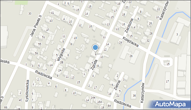 Łowicz, Zgoda, 7, mapa Łowicza