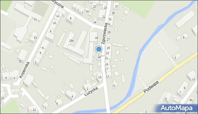 Lubań, Zgorzelecka, 14, mapa Lubań