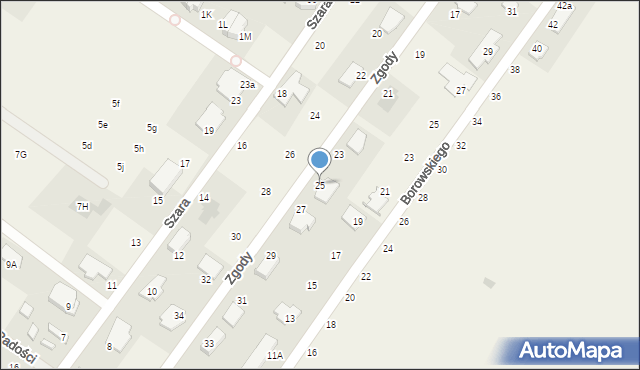 Michałowice-Wieś, Zgody, 25, mapa Michałowice-Wieś