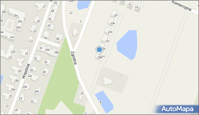 Mierzyn, Zgodna, 10a, mapa Mierzyn