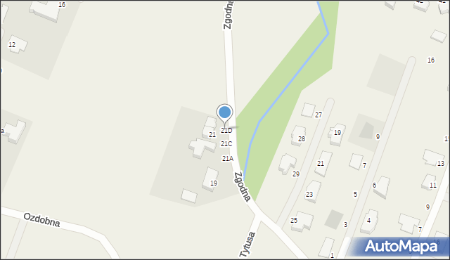 Mierzyn, Zgodna, 21D, mapa Mierzyn