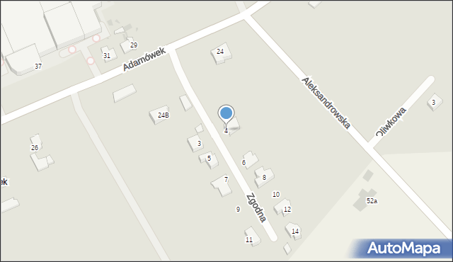 Ozorków, Zgodna, 4, mapa Ozorków