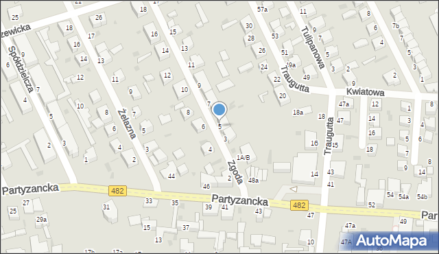Pabianice, Zgoda, 5, mapa Pabianic