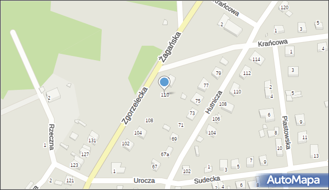 Pieńsk, Zgorzelecka, 110, mapa Pieńsk