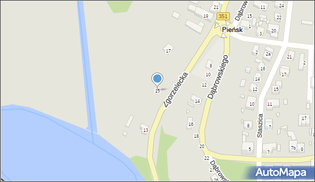 Pieńsk, Zgorzelecka, 15, mapa Pieńsk