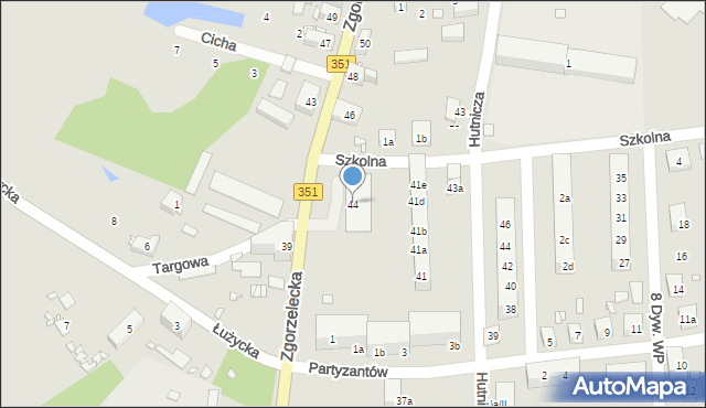 Pieńsk, Zgorzelecka, 44, mapa Pieńsk