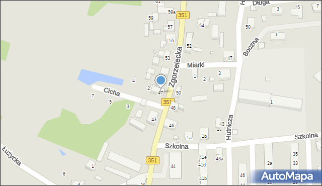 Pieńsk, Zgorzelecka, 47, mapa Pieńsk