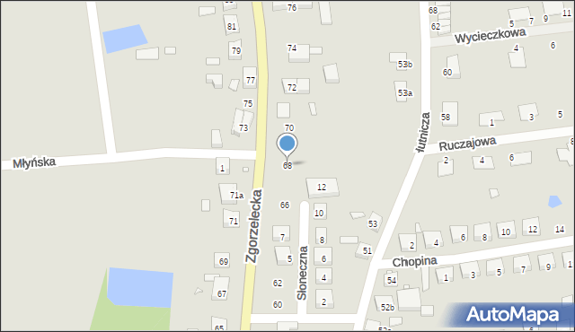 Pieńsk, Zgorzelecka, 68, mapa Pieńsk